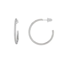 Femme Luzaka Boucles<Boucles Créoles 3cm Argent 925 rhodié zircons