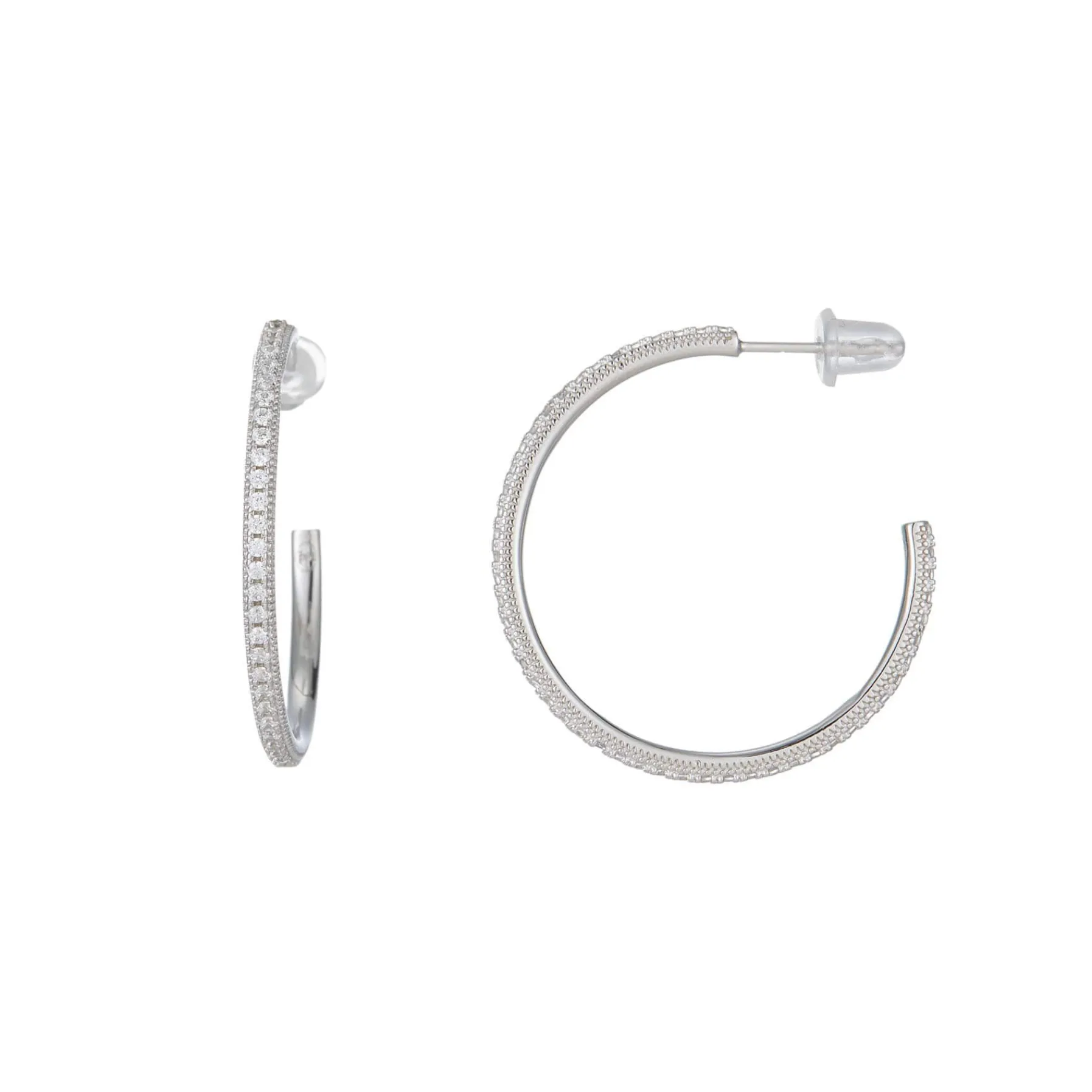 Femme Luzaka Boucles<Boucles Créoles 3cm Argent 925 rhodié zircons