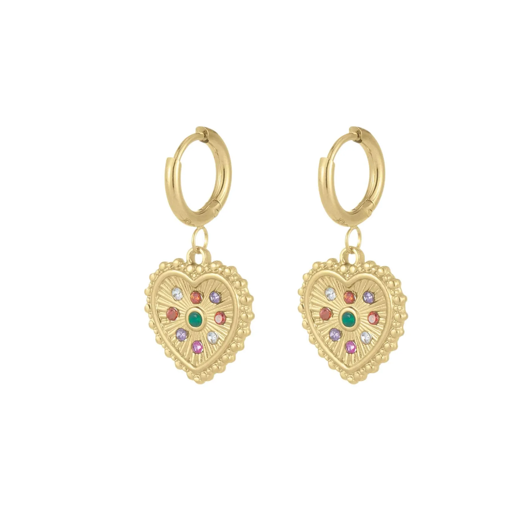 Femme Luzaka Boucles<Boucles créoles Eugénie acier doré or et strass