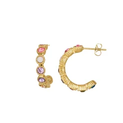 Femme Luzaka Boucles<Boucles Créoles zircons multicolores