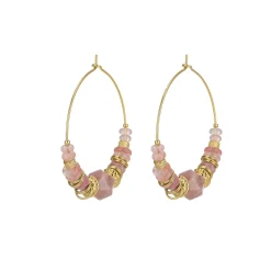 Femme Luzaka Boucles<Boucles Elsa acier doré or Rhodonite