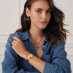 Femme Luzaka Boucles<Boucles Fleurs Rory acier doré or