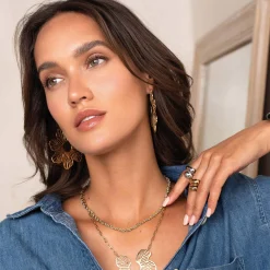 Femme Luzaka Boucles<Boucles Floriane acier doré or