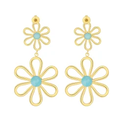 Femme Luzaka Boucles<Boucles Hermione bleues acier doré or