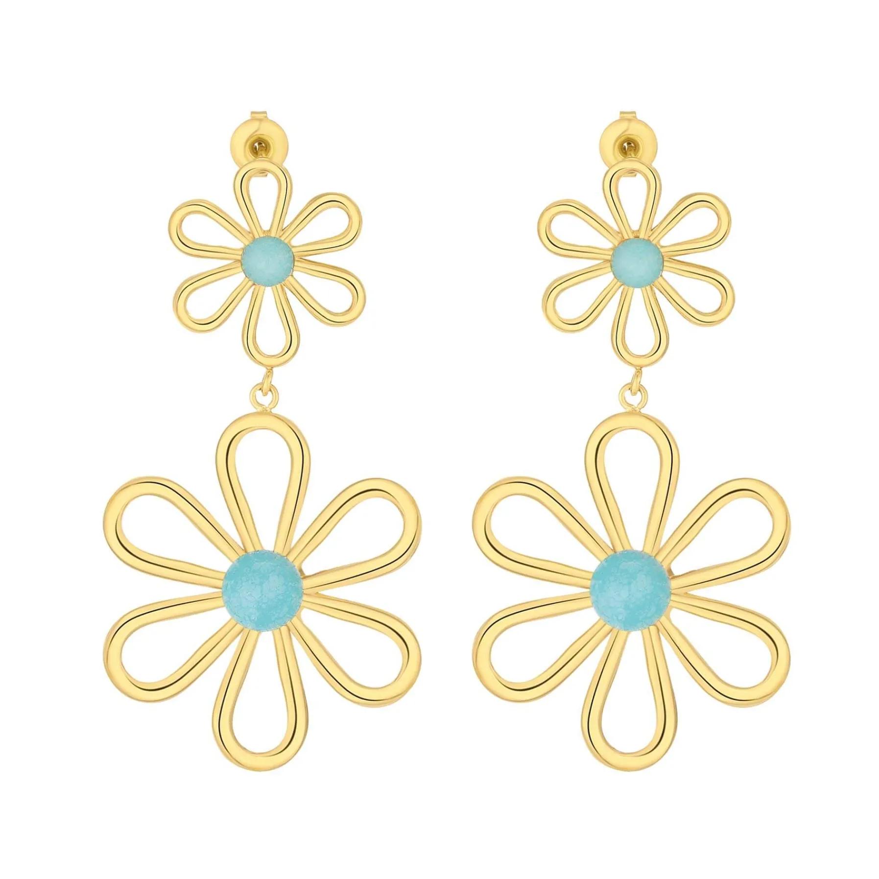 Femme Luzaka Boucles<Boucles Hermione bleues acier doré or
