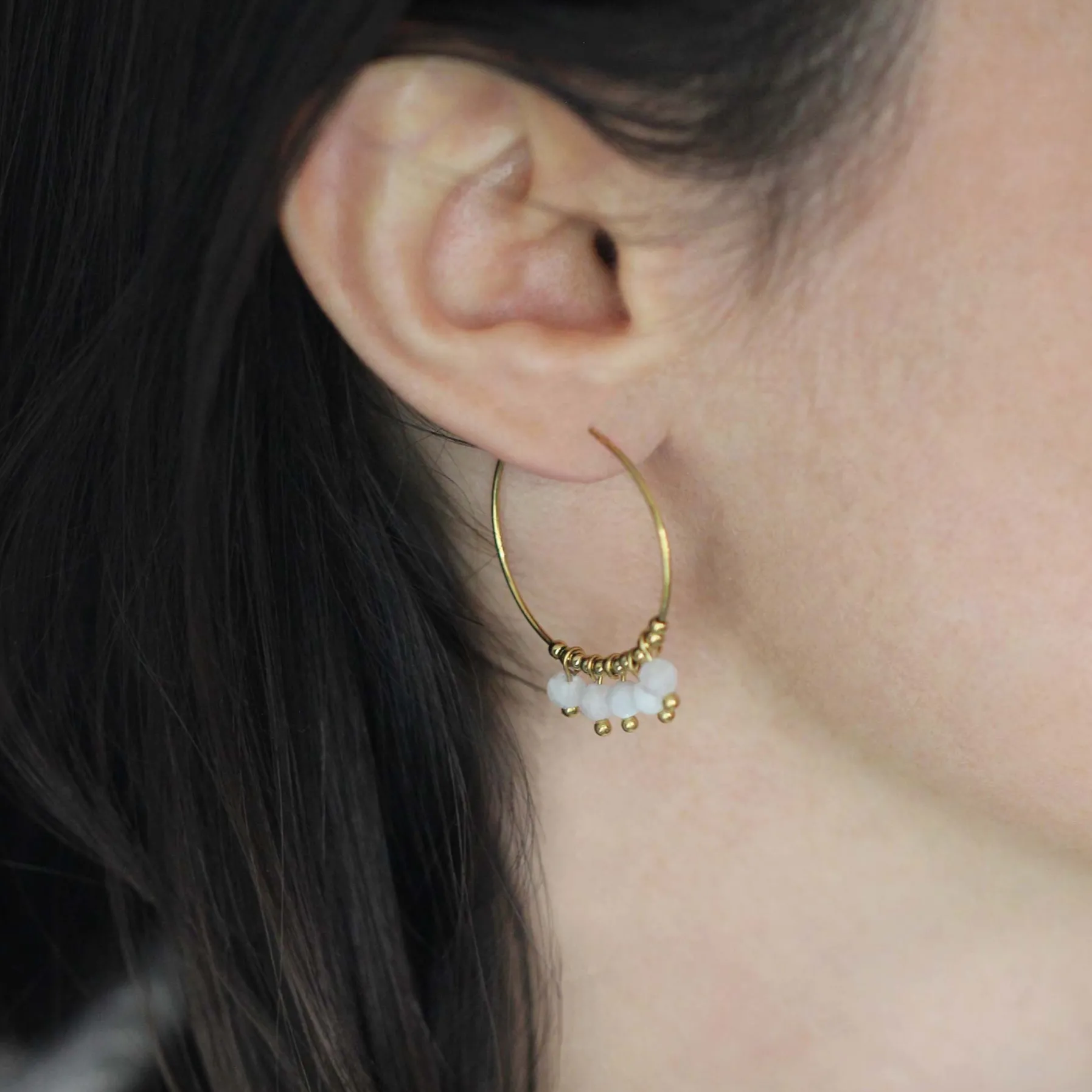 Femme Luzaka Boucles<Boucles Ika jade blanc doré or