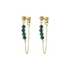 Femme Luzaka Boucles<Boucles Isa Pierres Malachite acier doré or