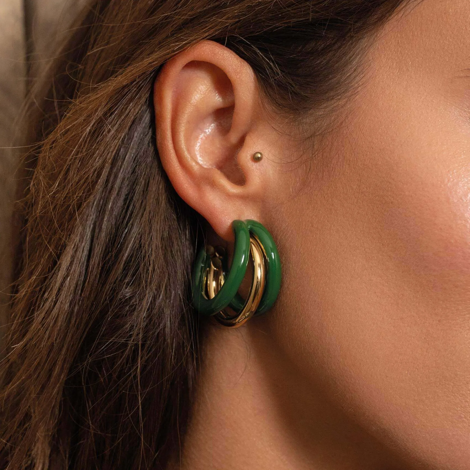 Femme Luzaka Boucles<Boucles Lona vertes acier doré or