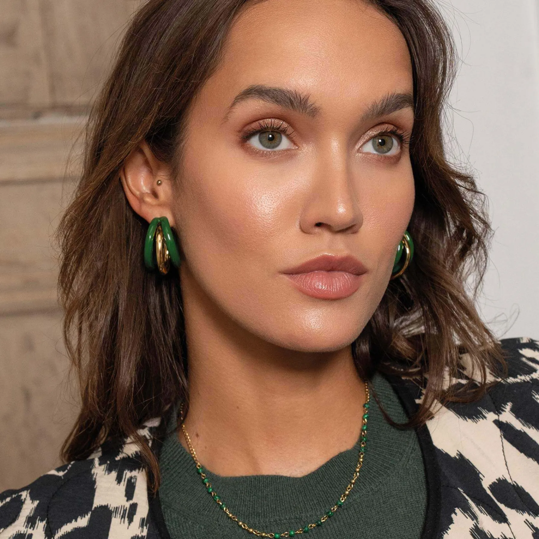 Femme Luzaka Boucles<Boucles Lona vertes acier doré or