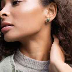 Femme Luzaka Boucles<Boucles Lyka acier doré or pierre Pin Africian