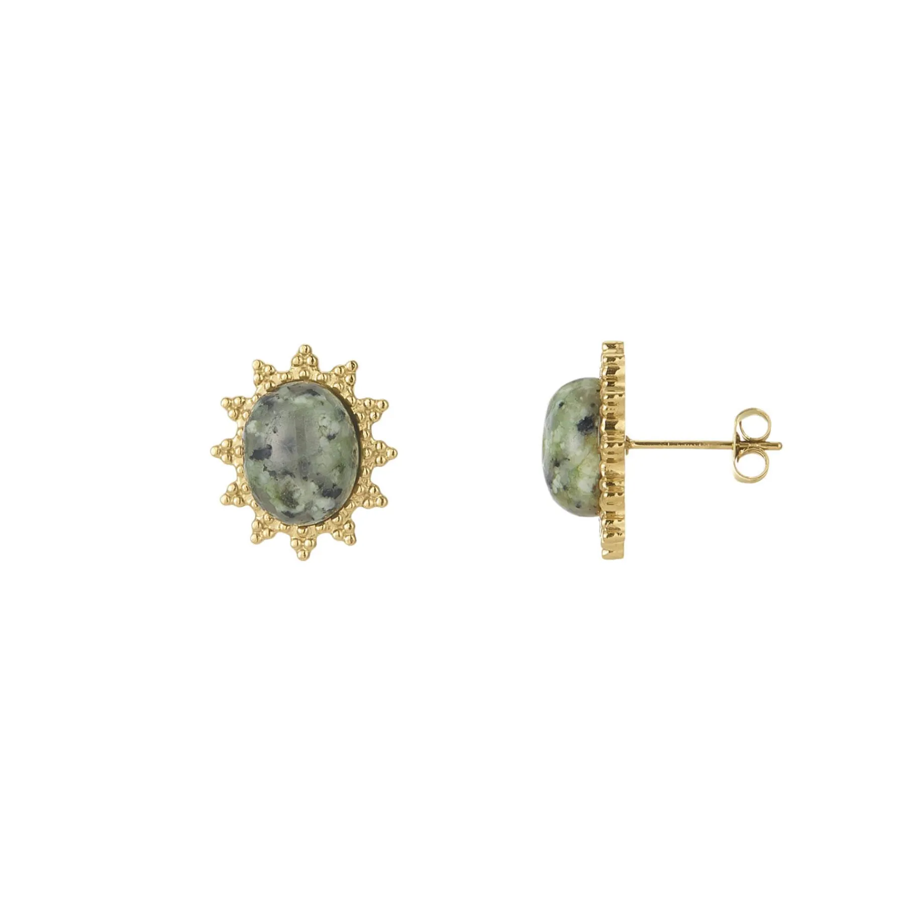 Femme Luzaka Boucles<Boucles Lyka acier doré or pierre Pin Africian