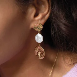 Femme Luzaka Boucles<Boucles Marie acier doré or nacre