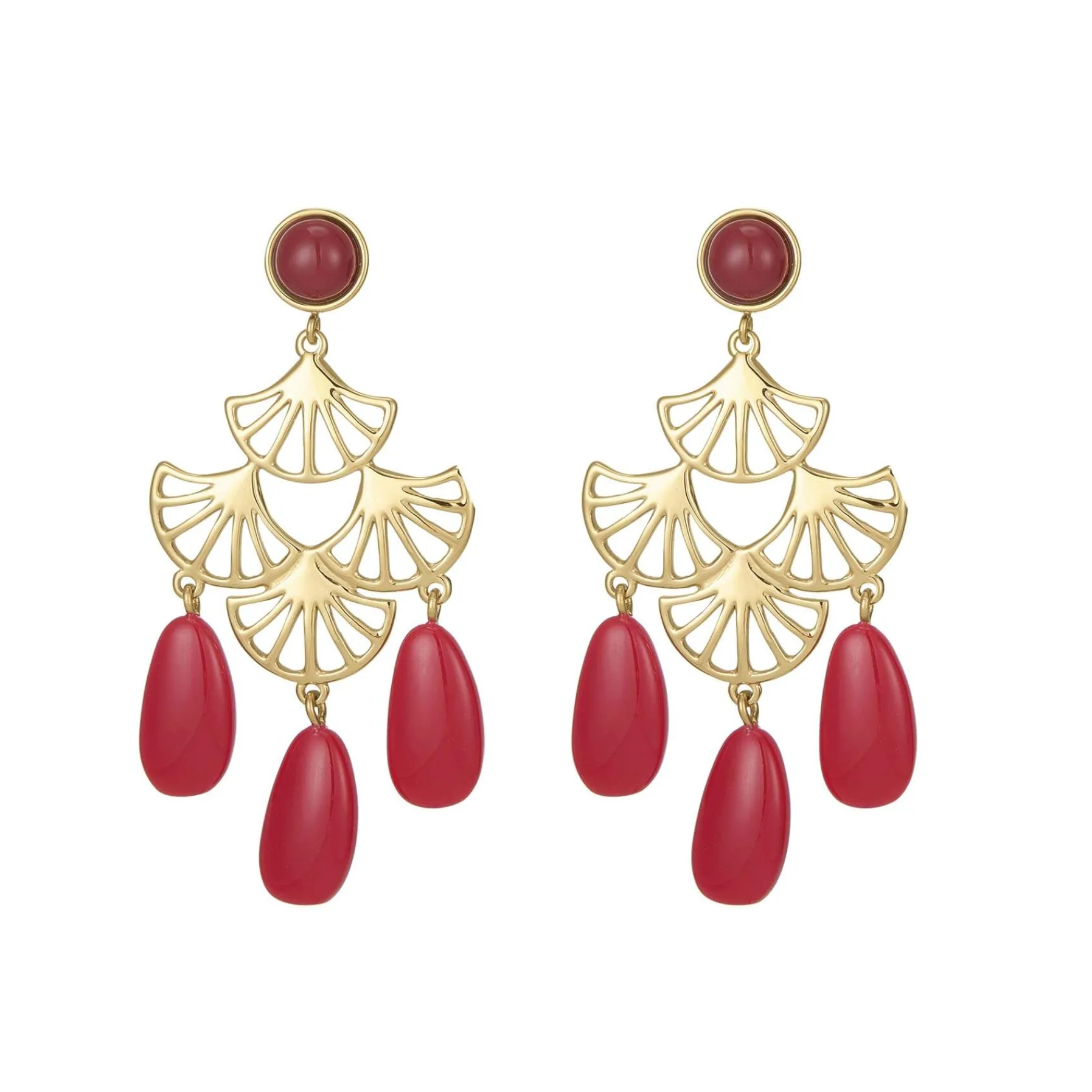 Femme Luzaka Boucles<Boucles Mélissa rouges acier doré or