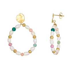 Femme Luzaka Boucles<Boucles Nacre et pierres acier doré or