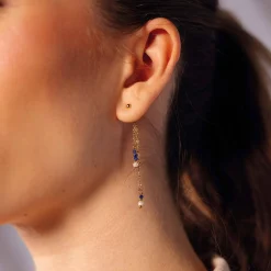 Femme Luzaka Boucles<Boucles Nata pierres et nacre acier doré or