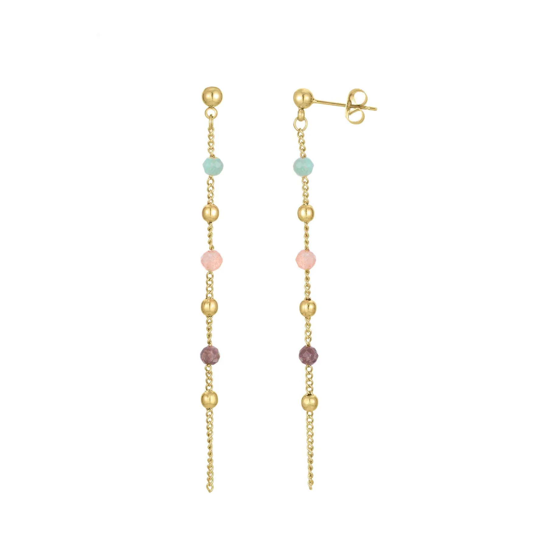 Femme Luzaka Boucles<Boucles pendantes acier doré or et pierres