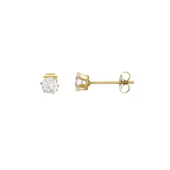 Femme Luzaka Boucles<Boucles Puces acier doré or zircons blancs