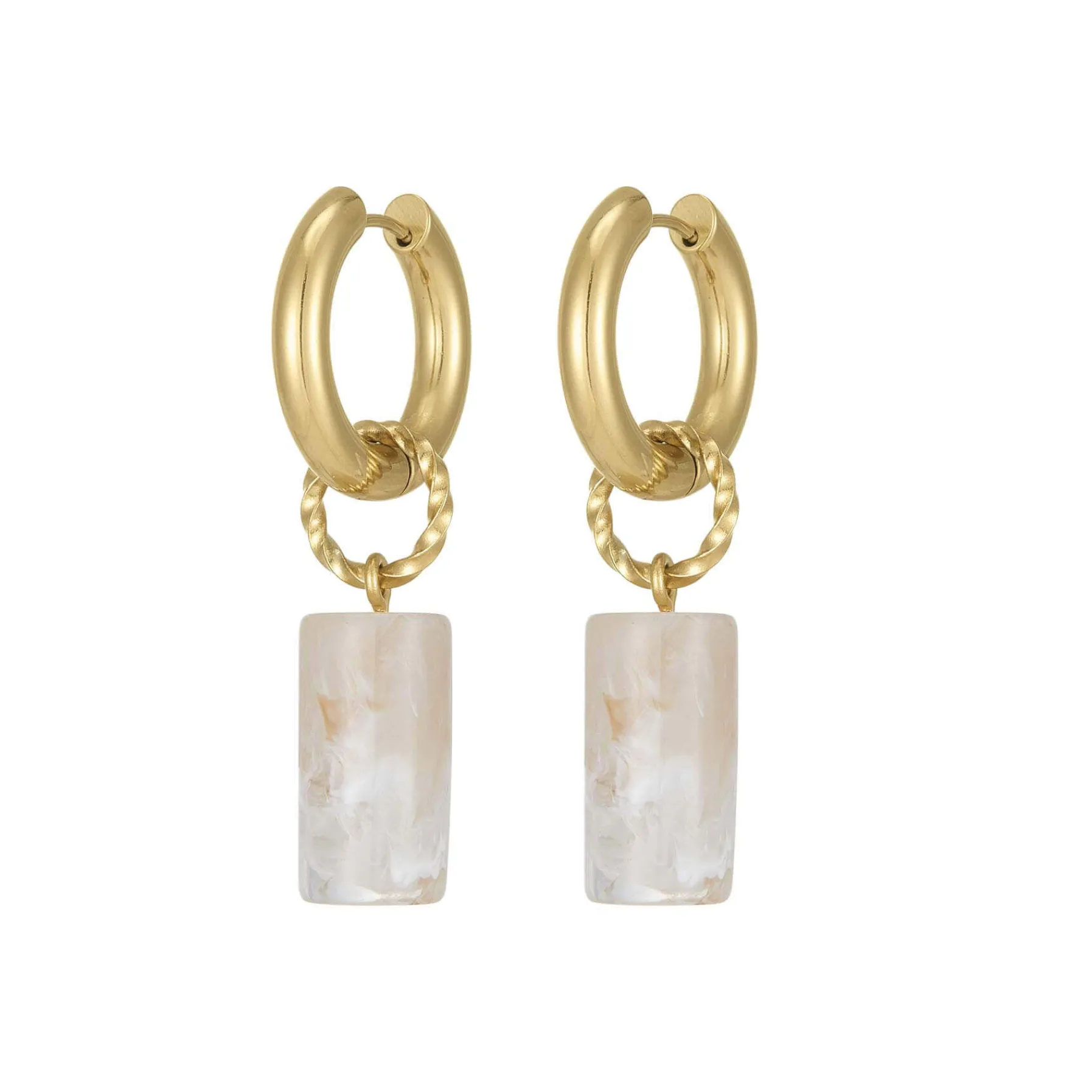 Femme Luzaka Boucles<Boucles Topia blanches acier doré or