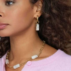 Femme Luzaka Boucles<Boucles Topia blanches acier doré or