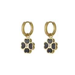 Femme Luzaka Boucles<Boucles Trefle noir acier doré or