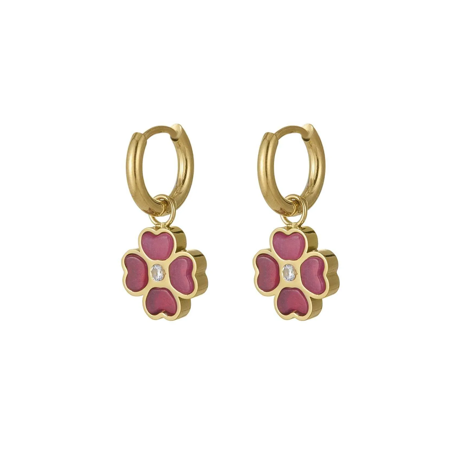Femme Luzaka Boucles<Boucles Trefle rose acier doré or