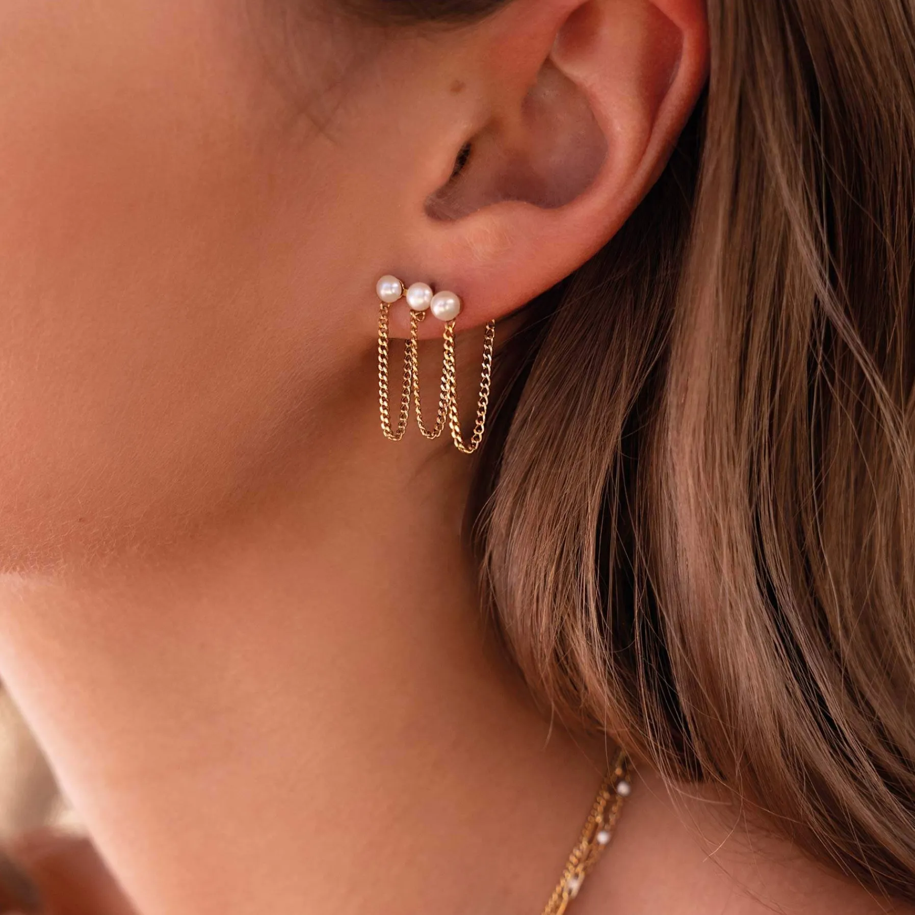 Femme Luzaka Boucles<Boucles Trio Perles nacre