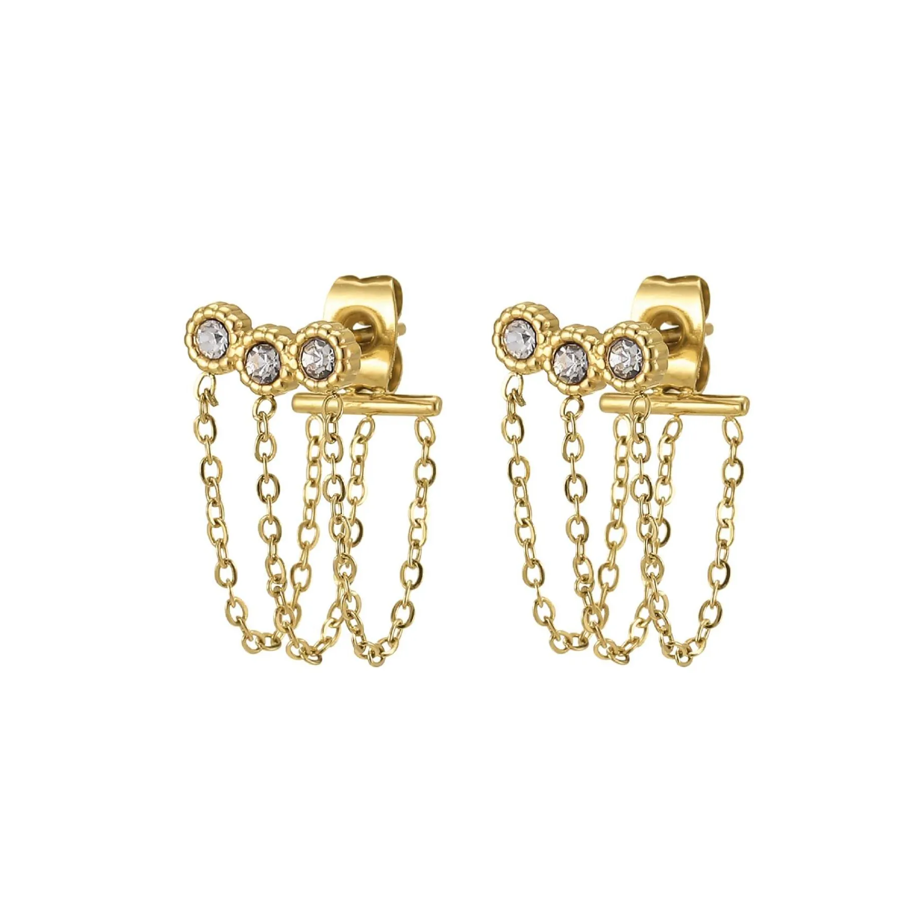 Femme Luzaka Boucles<Boucles Trio zircons blancs