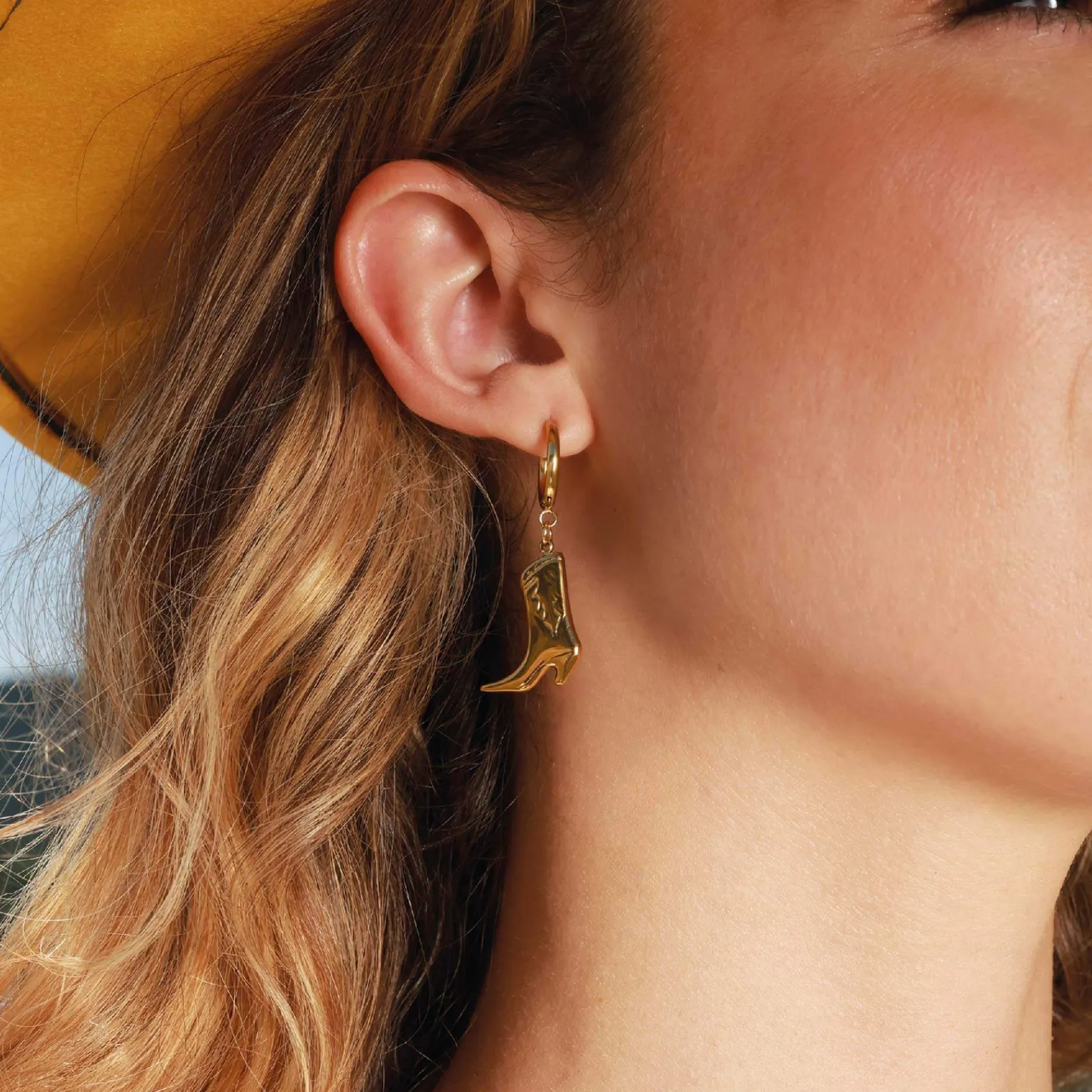 Femme Luzaka Boucles<Boucles Western acier doré or