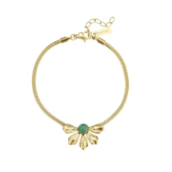 Femme Luzaka Bracelets<Bracelet Amélie acier doré or pierre Pin Africain