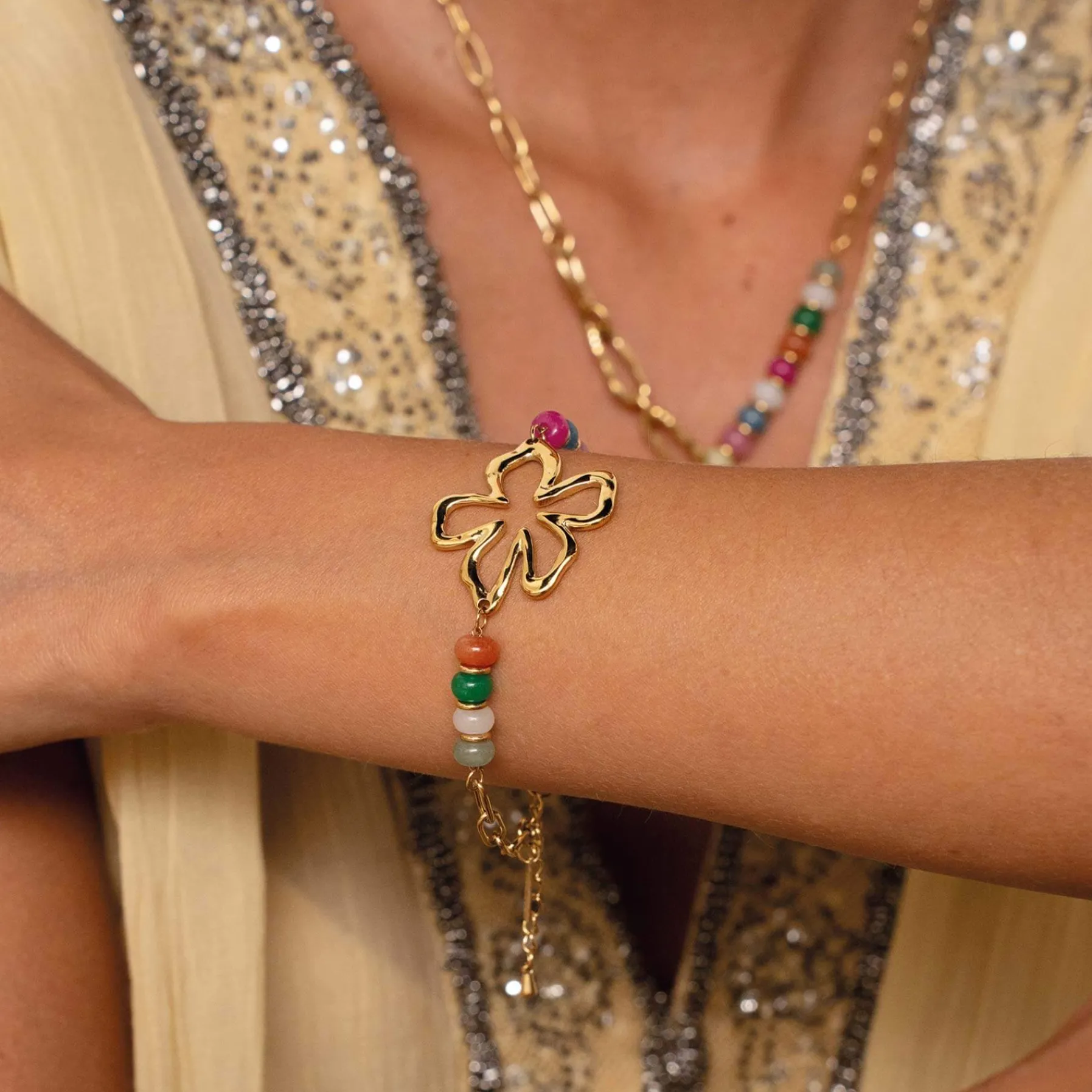 Femme Luzaka Bracelets<Bracelet Constance acier doré or multicolores