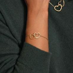 Femme Luzaka Bracelets<Bracelet cœurs entrelacés acier doré or