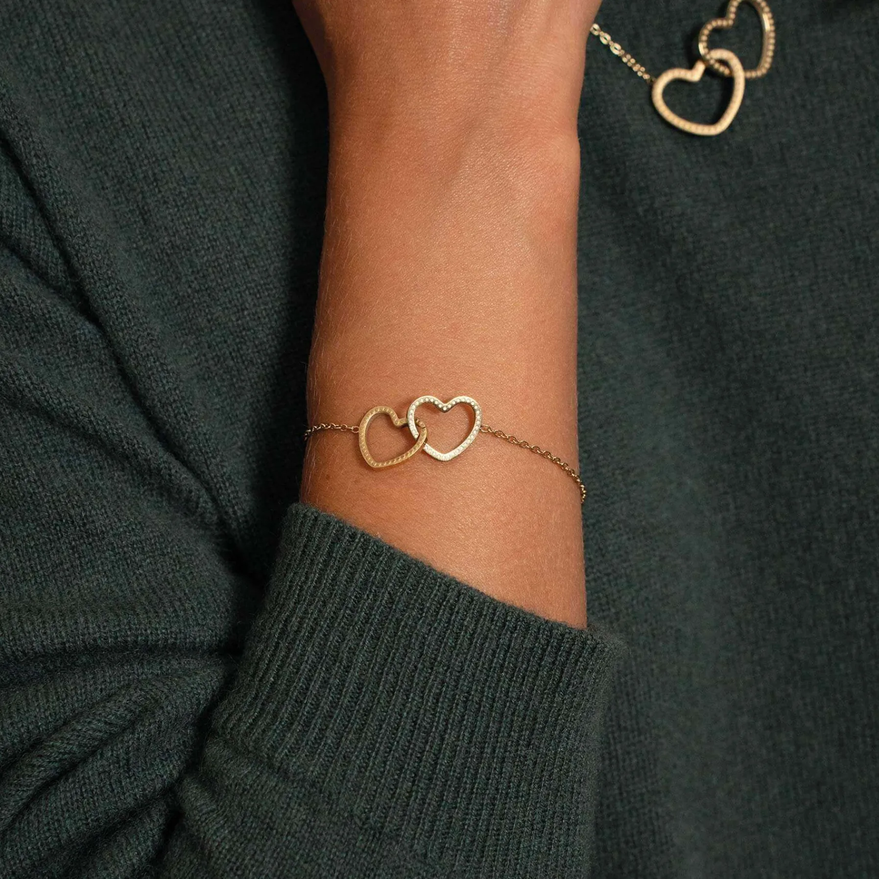 Femme Luzaka Bracelets<Bracelet cœurs entrelacés acier doré or