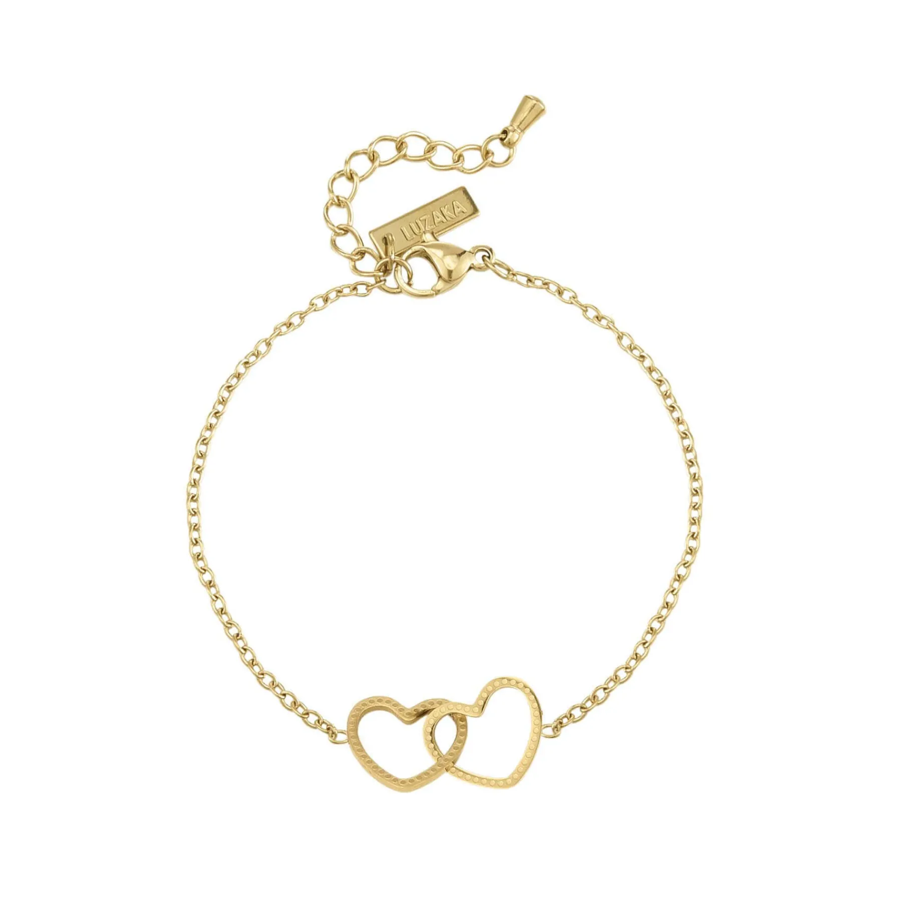 Femme Luzaka Bracelets<Bracelet cœurs entrelacés acier doré or