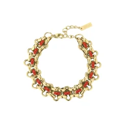 Femme Luzaka Bracelets<Bracelet Elira rouge acier doré or