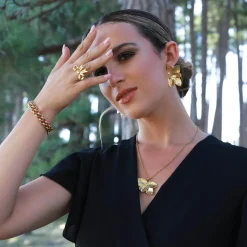 Femme Luzaka Bracelets<Bracelet Elira rouge acier doré or