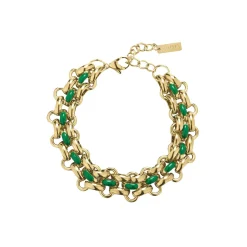 Femme Luzaka Bracelets<Bracelet Elira vert acier doré or
