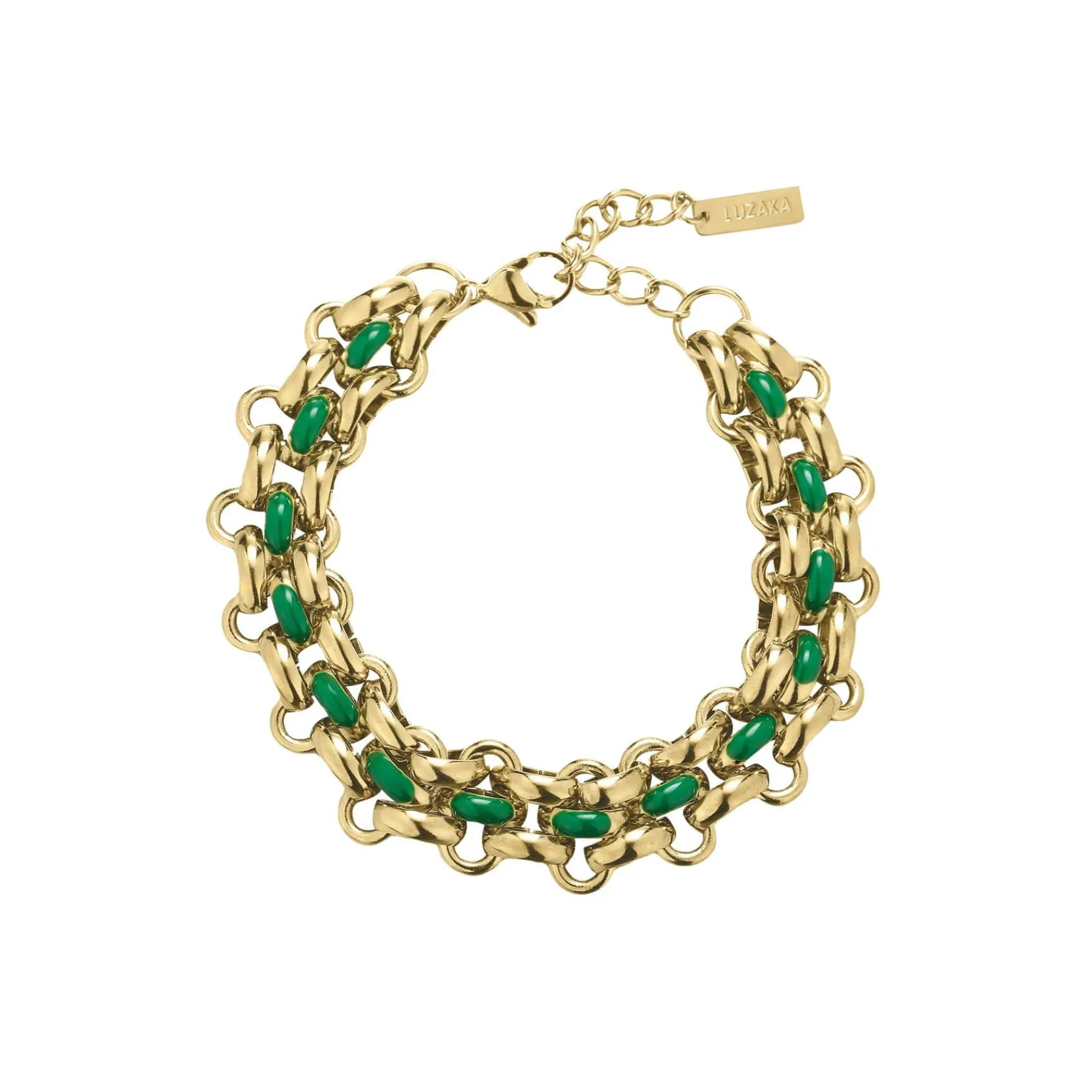 Femme Luzaka Bracelets<Bracelet Elira vert acier doré or