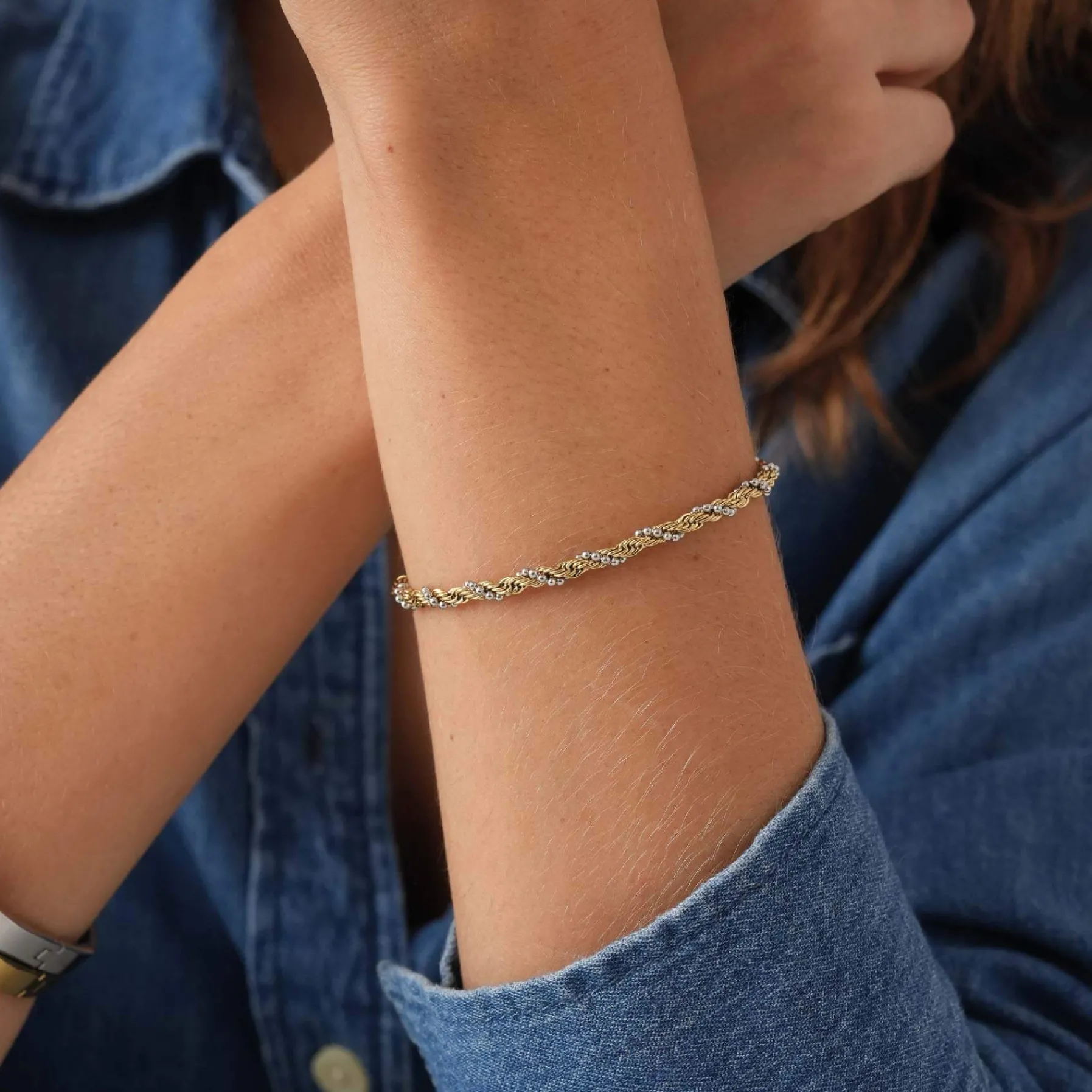 Femme Luzaka Bracelets<Bracelet Erika acier argenté et doré or