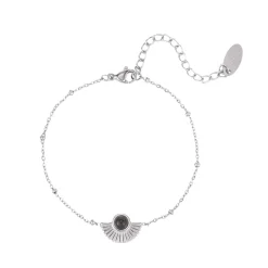 Femme Luzaka Bracelets<Bracelet Eventail acier Obsidienne