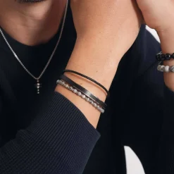 Homme Luzaka Bracelets<Bracelet Everest pierres agate grise