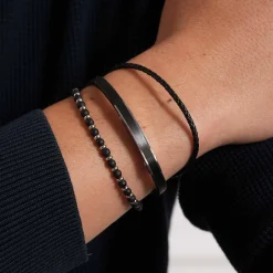 Homme Luzaka Bracelets<Bracelet Everest pierres agate noire