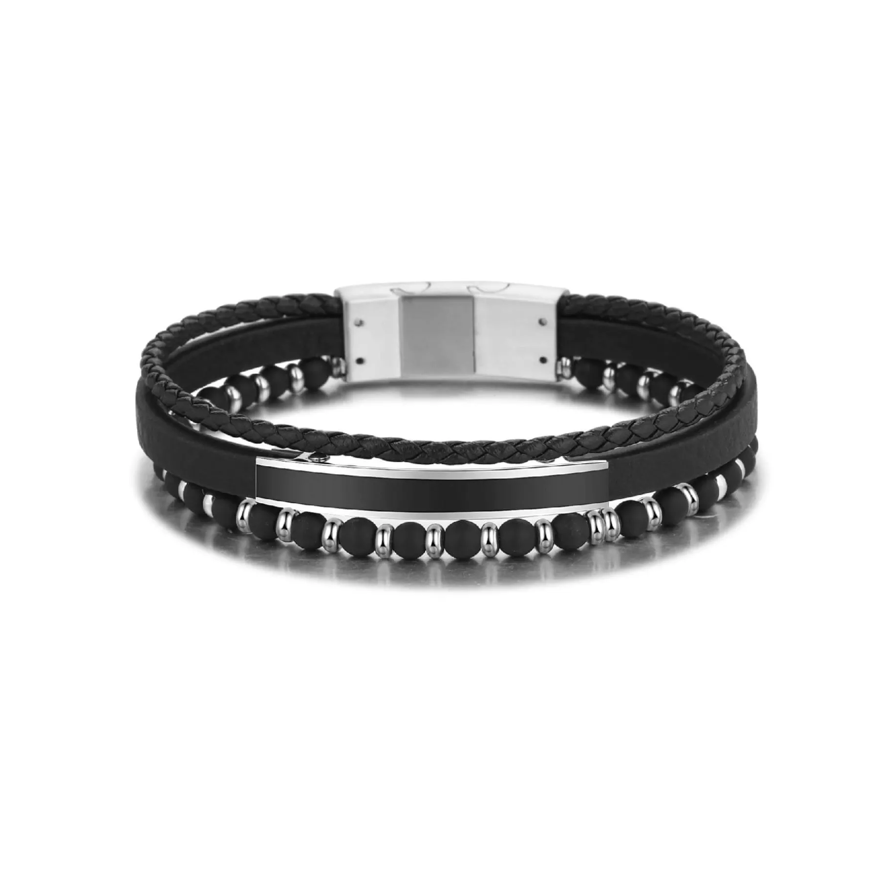 Homme Luzaka Bracelets<Bracelet Everest pierres agate noire
