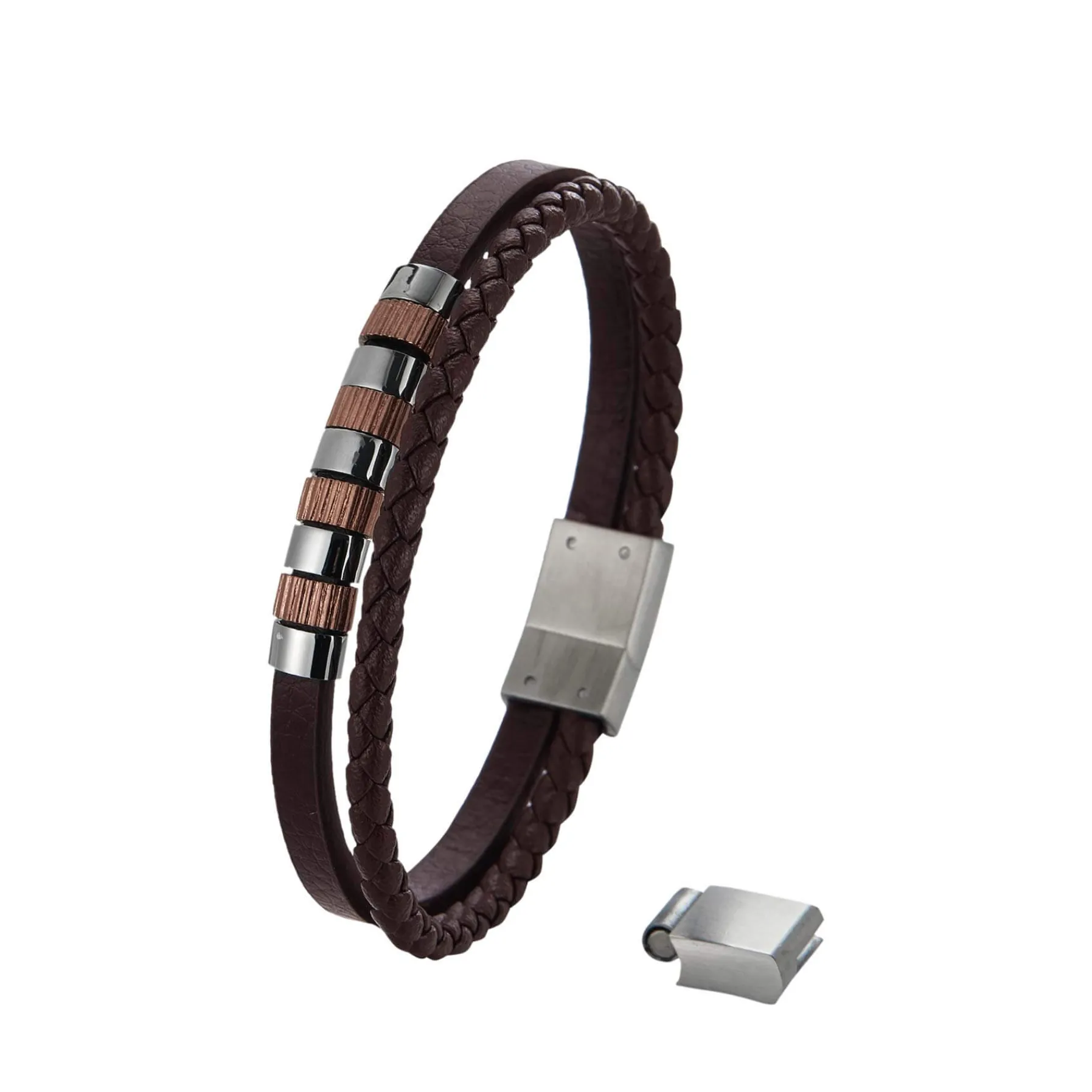 Homme Luzaka Bracelets<Bracelet Hugo acier marron