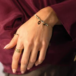 Femme Luzaka Bracelets<Bracelet Kira pierres Pin Africain acier doré or