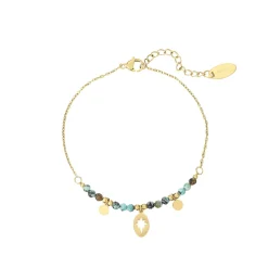 Femme Luzaka Bracelets<Bracelet Kira pierres  Pin Africain acier doré or