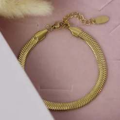 Femme Luzaka Bracelets<Bracelet Maille plate doré or