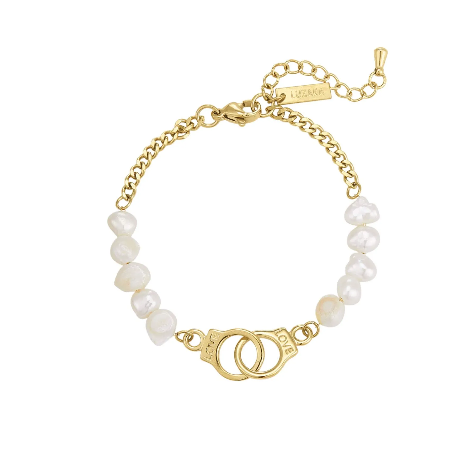 Femme Luzaka Bracelets<Bracelet Menottes Ursula acier doré or et nacre