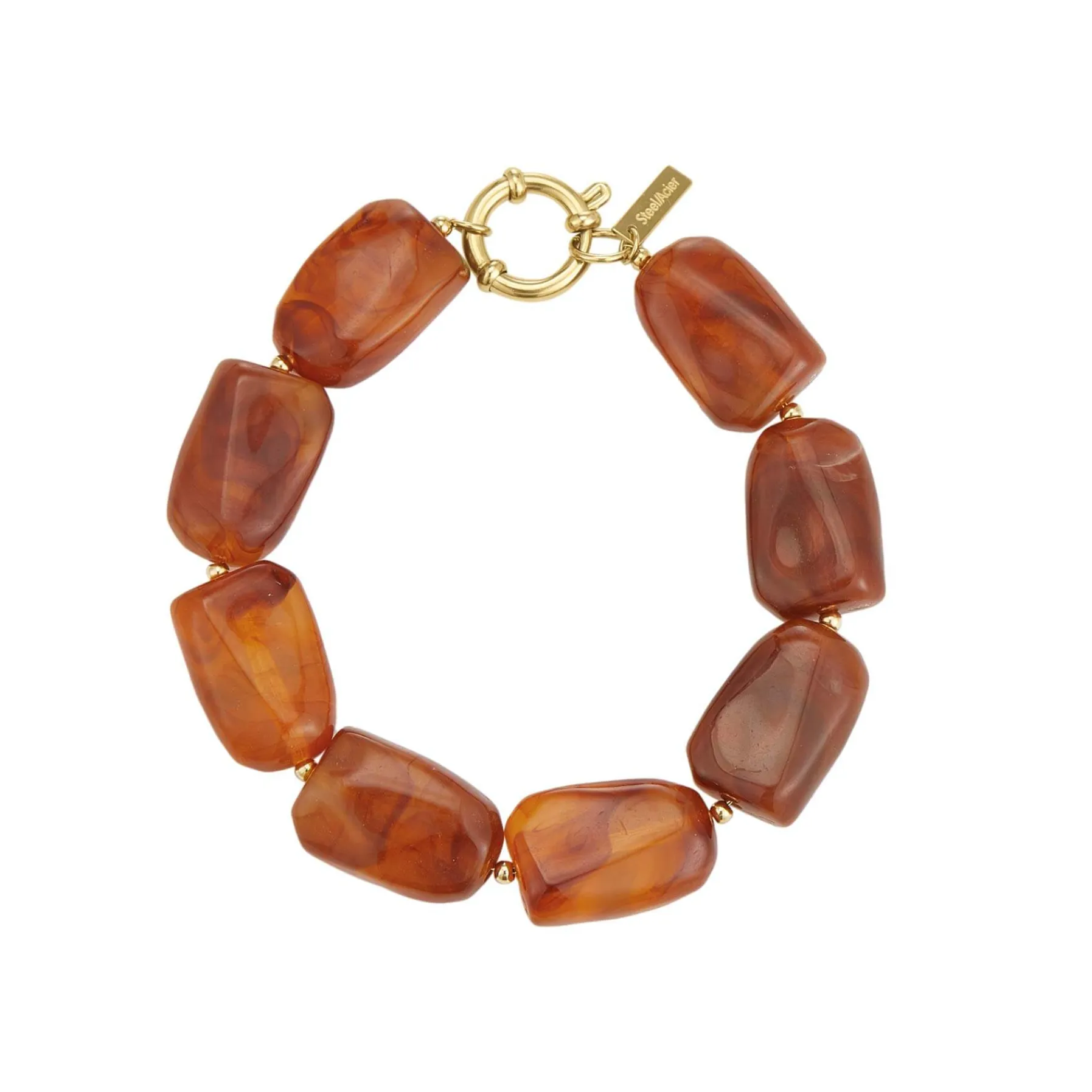Femme Luzaka Bracelets<Bracelet Naomi marron acier doré or