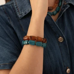 Femme Luzaka Bracelets<Bracelet Naomi marron acier doré or