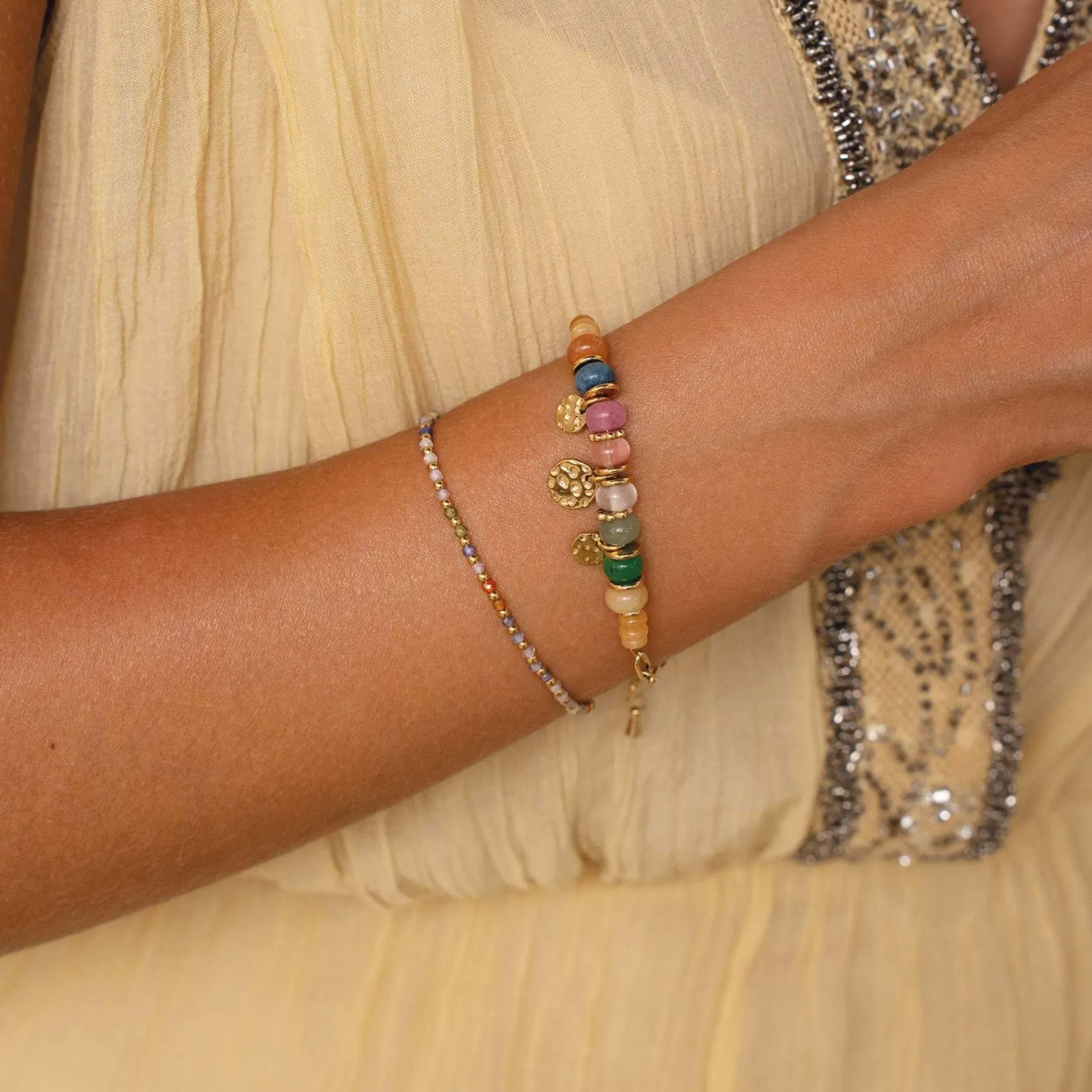 Femme Luzaka Bracelets<Bracelet Olympe acier doré or multicolores